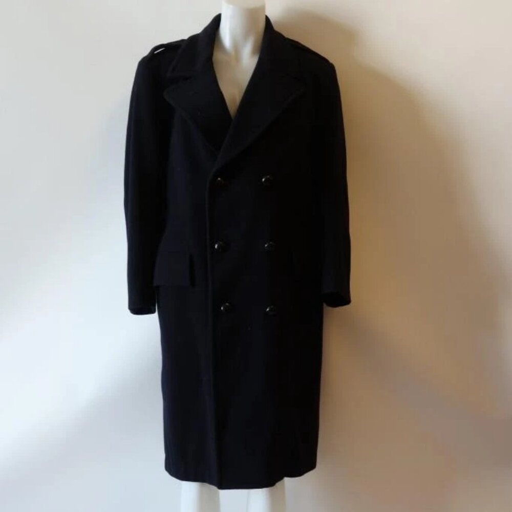 MENS BLOOMINGDALES THE MENS STORE DARK NAVY COAT SZ 42 - Picture 4 of 14